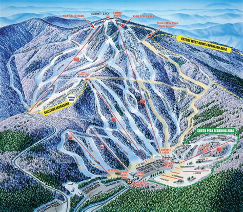 Sunapee ski area - Mount Sunapee is a family-friendly ski area with 66 trails and 233 acres of skiable terrain. It is located 90 minutes from Boston and offers lodging, dining, and scenic views at the summit.